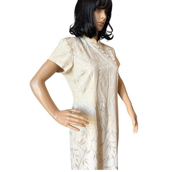 NWT Vintage ivory Brocade Cheongsam Dress from J.R. Nites by Caliente Size 10 P - Picture 9 of 17